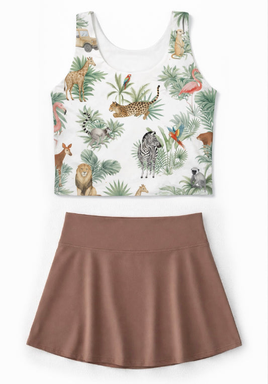 Girls Living Kingdom Performance Seamless Tank + Skirt Set