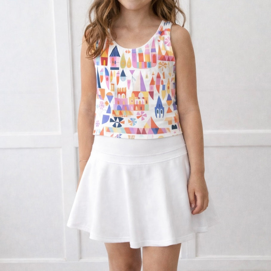 Girls Small World Performance Seamless Tank + Skirt Set