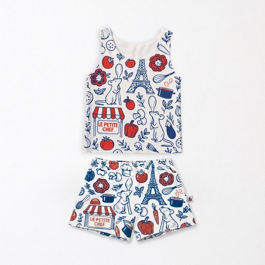 Girls Le Petite Market Performance Seamless Tank + Shorts Set