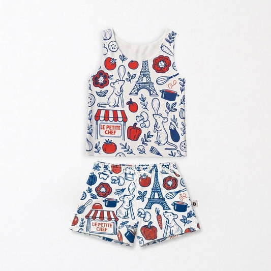 Girls Le Petite Market Performance Seamless Tank + Shorts Set