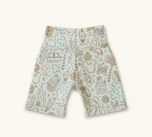 Adult Handcrafted Blue Park Treats Bike Shorts