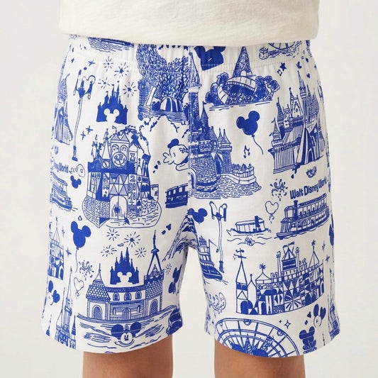 Kids Handcrafted Park Toile Crew Shorts