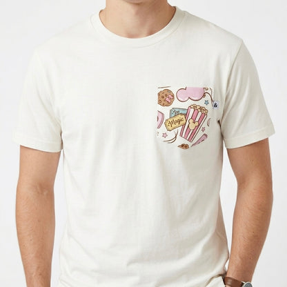 Adult Handcrafted Pink Park Treats Pocket Tee