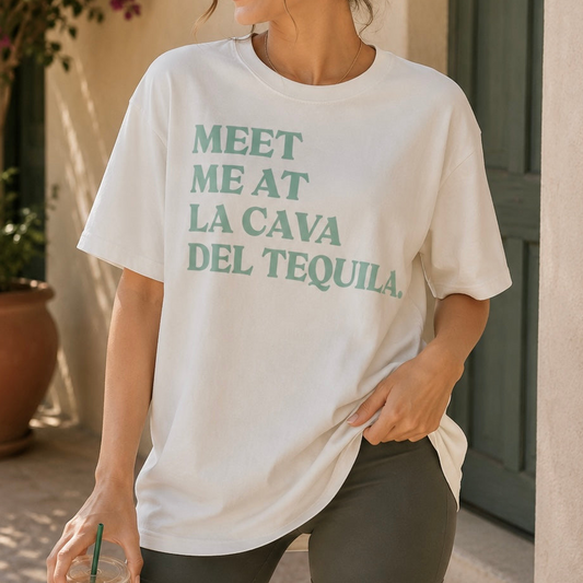 Meet Me at La Cava Del Tequila Adult Graphic Tee