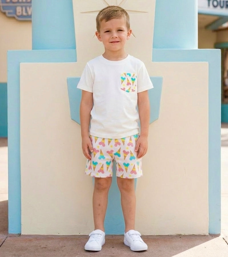 Kids Mouse Ice Cream Pocket Tee Family Graphic Tee