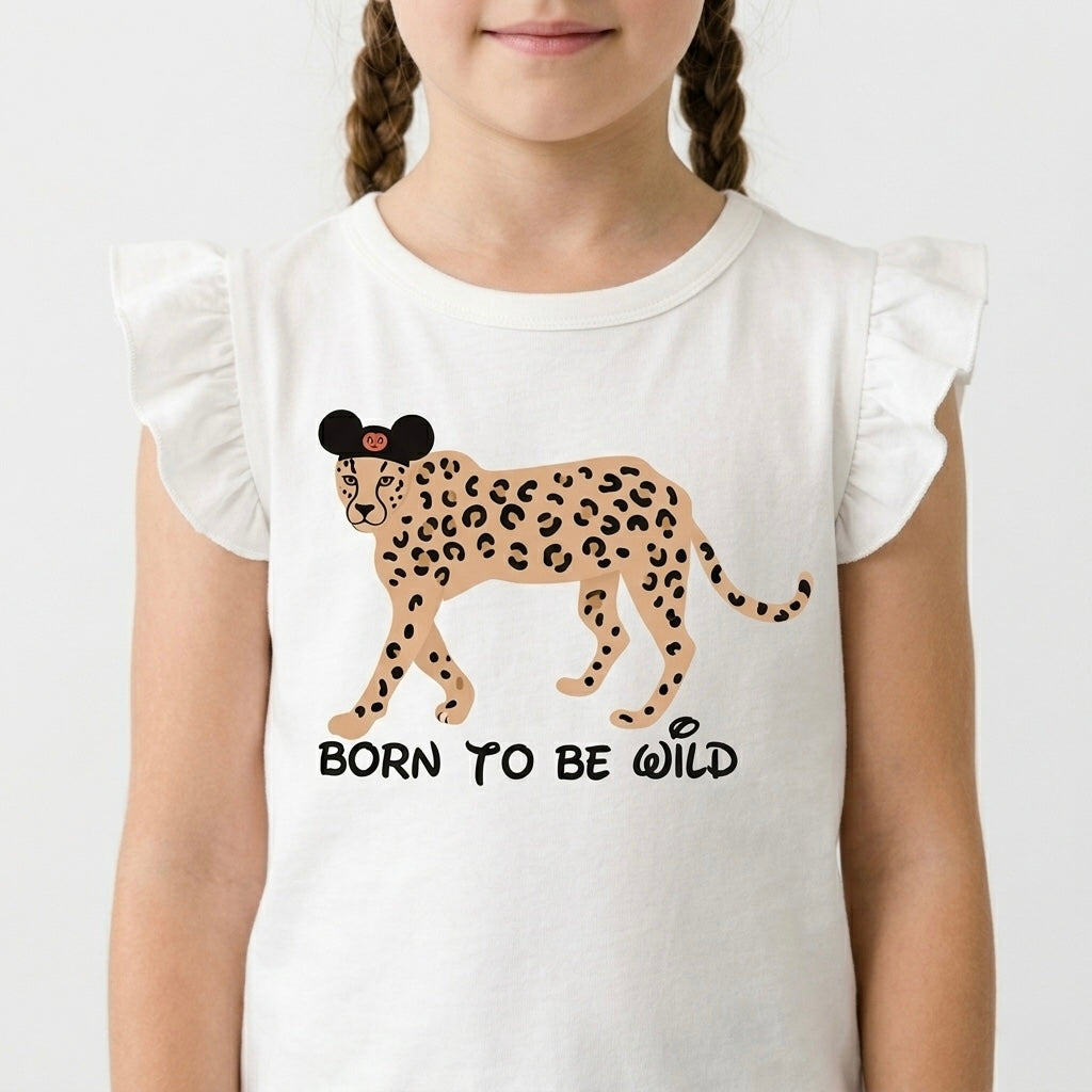 Kids Born to be Wild Customizable Flutter Sleeve Top & Optional Bottoms