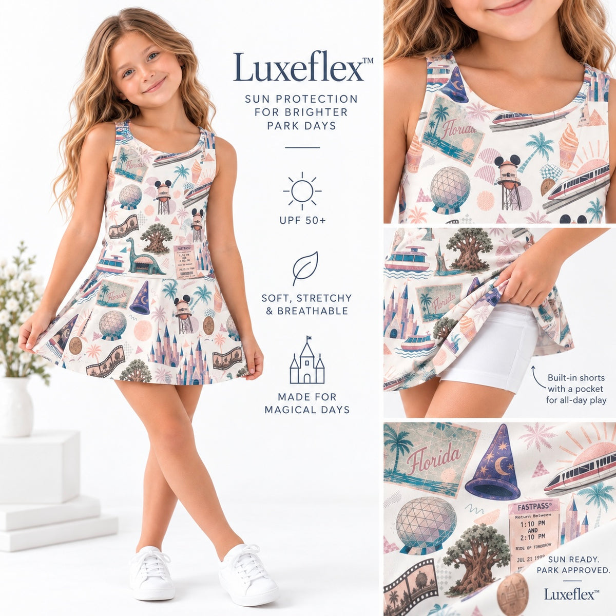 Park Hopper | Girls Luxeflex™ Performance Skirt