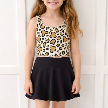 Girls Cheetah Safari Performance Seamless Tank + Skirt Set