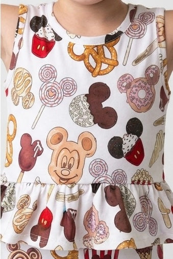 Kids Handcrafted Magical Snacks Peplum Tank & Optional Bottoms