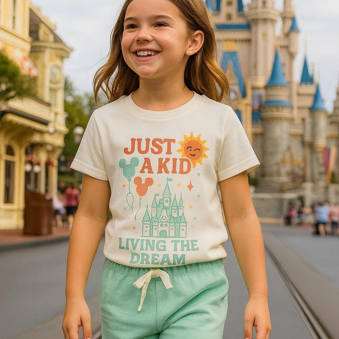 Just a Kid Living the Dream Family Graphic Tee