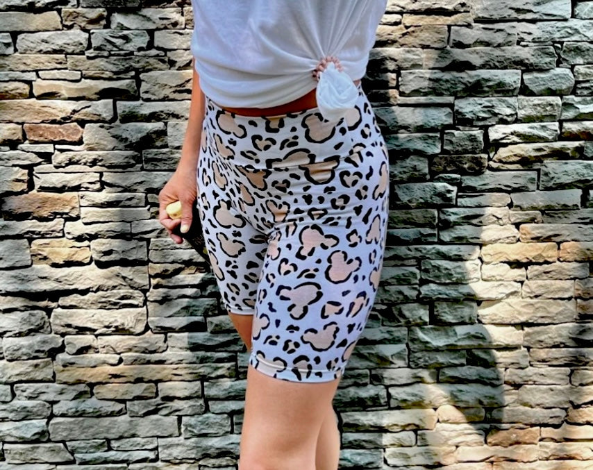 Adult Handcrafted Cheetah Safari Bike Shorts