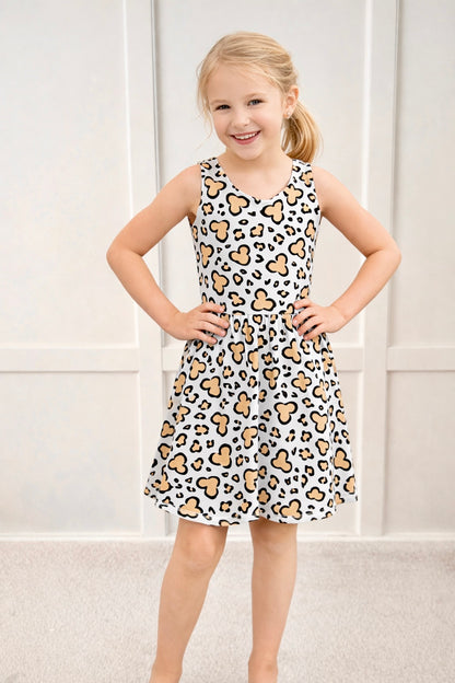 Girls Handcrafted Cheetah Safari Twirl Dress
