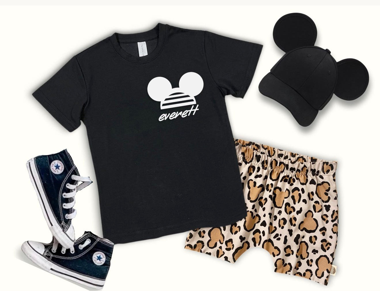 Kids Customizable Mouse Safari Graphic Tee & Optional Bottoms