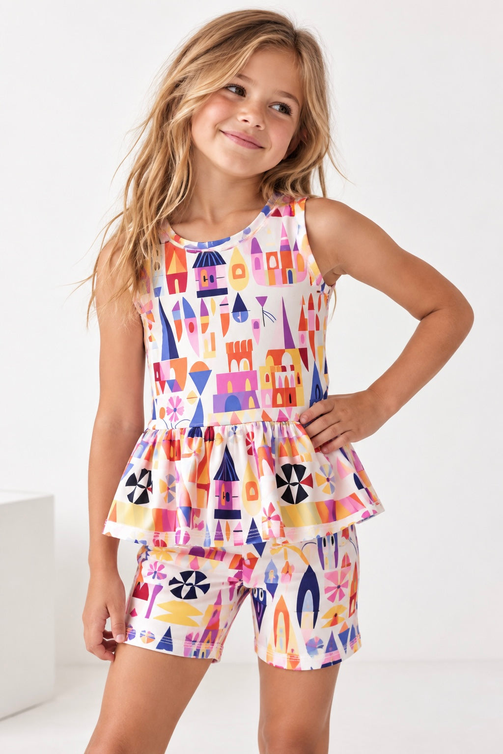 Small World | Girls Clubhouse Cotton™ Belle Tank + Optional Bottoms