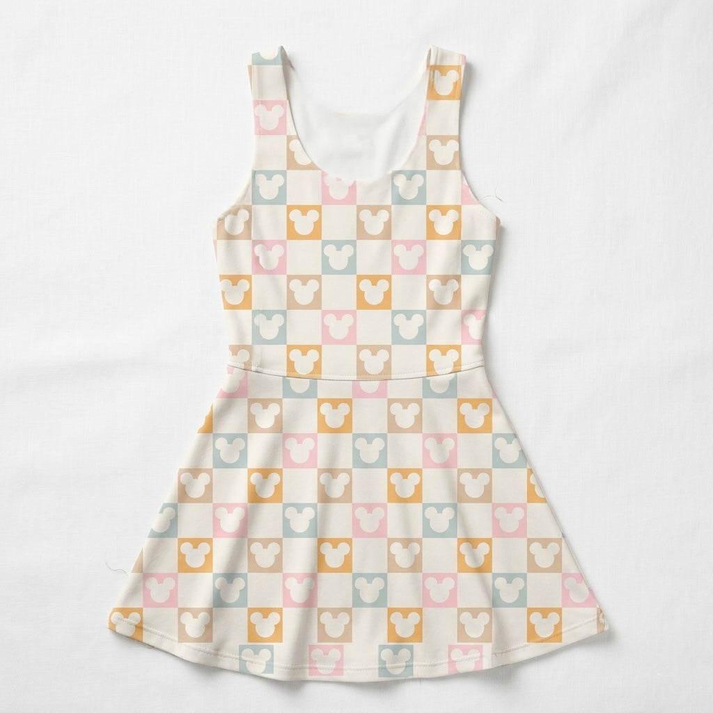Women’s Pastel Checkers Performance Twirl Dress