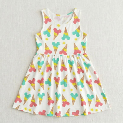 Kids Handcrafted Mouse Ice Cream Twirl Dress