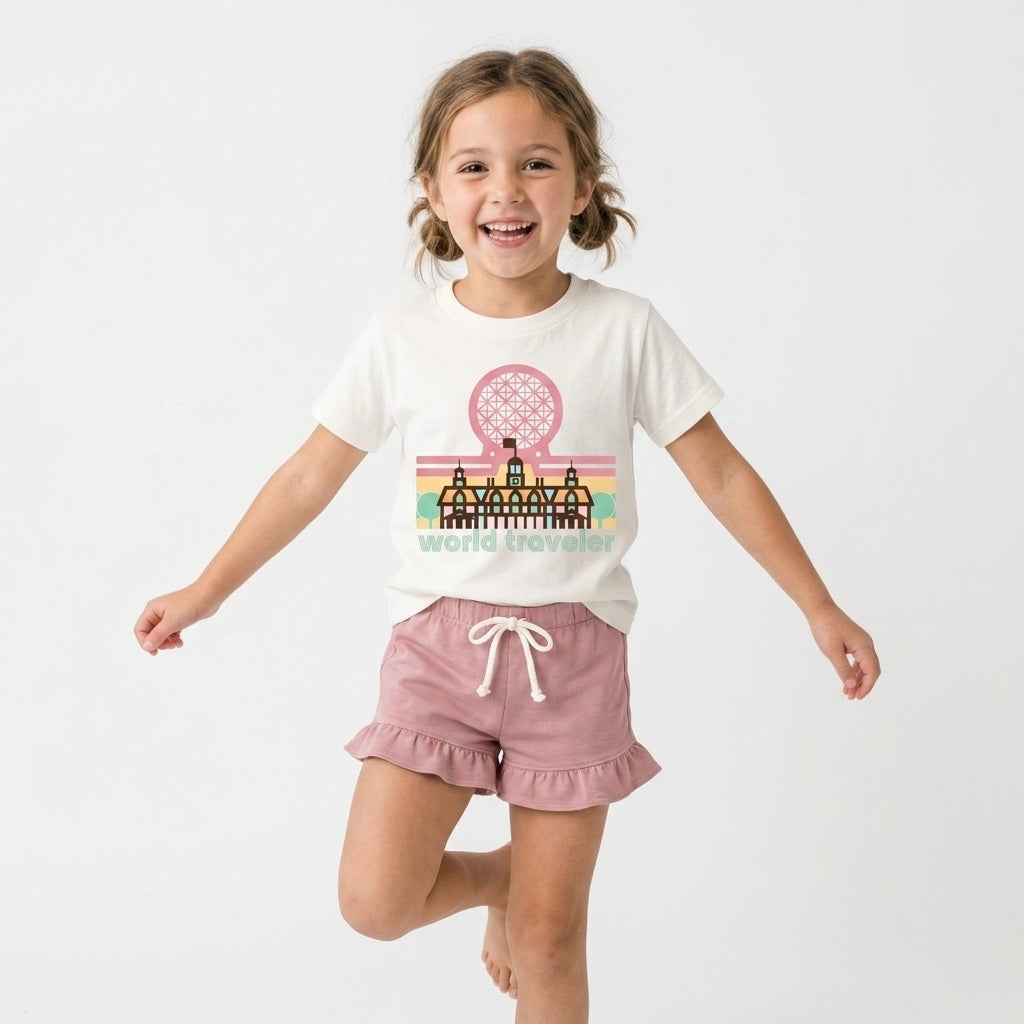 Retro World Traveler| Kids Heritage Blend Tee