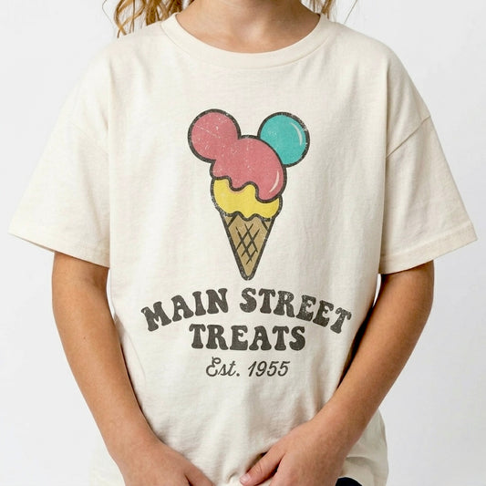 Kids Retro Main Street Treats Graphic Tee & Optional Bottoms