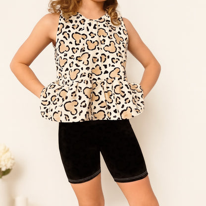 Kids Handcrafted Cheetah Safari Flutter Top & Optional Bottoms