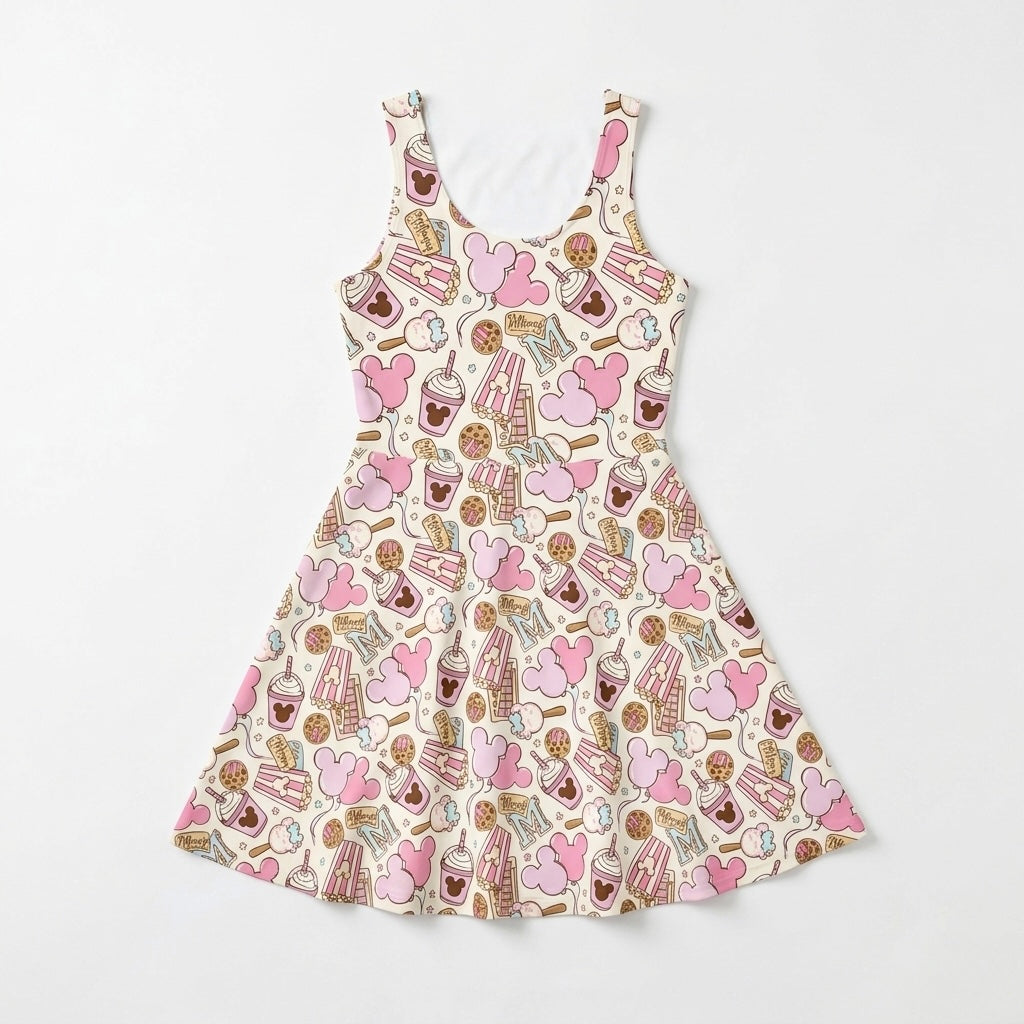 Women’s Pink Park Snacks Performance Twirl Dress