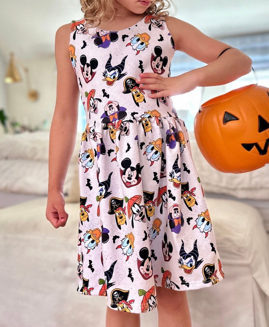 Kids Handcrafted Fab 5 Halloween Peplum Dress