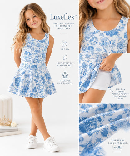 Princess Toile | Girls Luxeflex™ Performance Tank + Matching Skirt