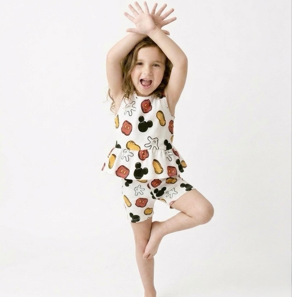 Kids Handcrafted Magic Mouse Peplum Tank & Optional Bottoms