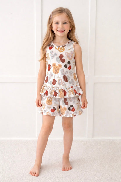 Kids Handcrafted Magical Snacks Ruffle Shorts