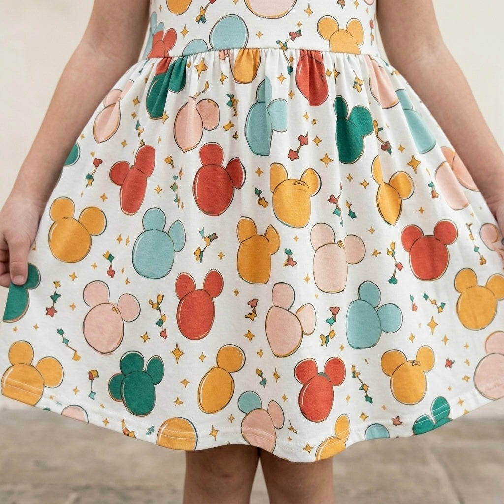 Girls Mouse Ornament Christmas Dress