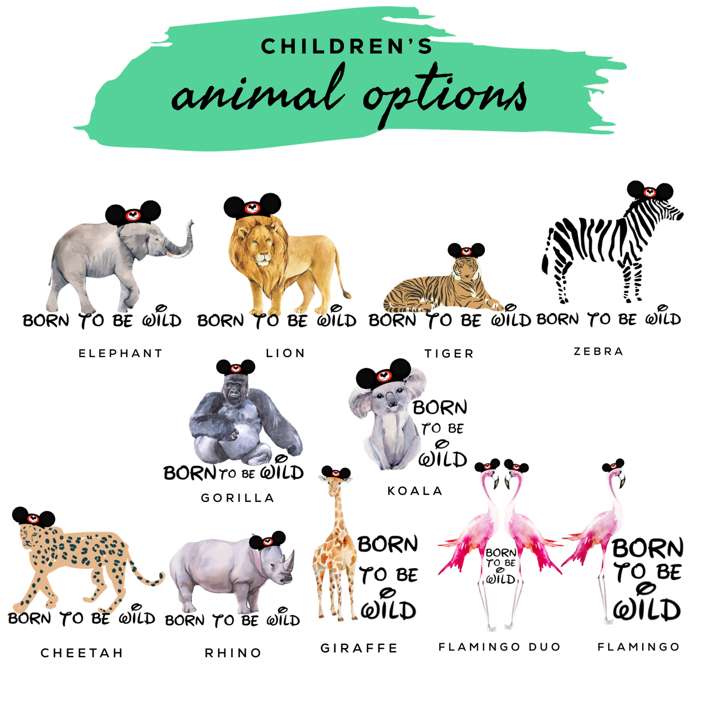 Kids Born to Be Wild Graphic Tee & Optional Bottoms