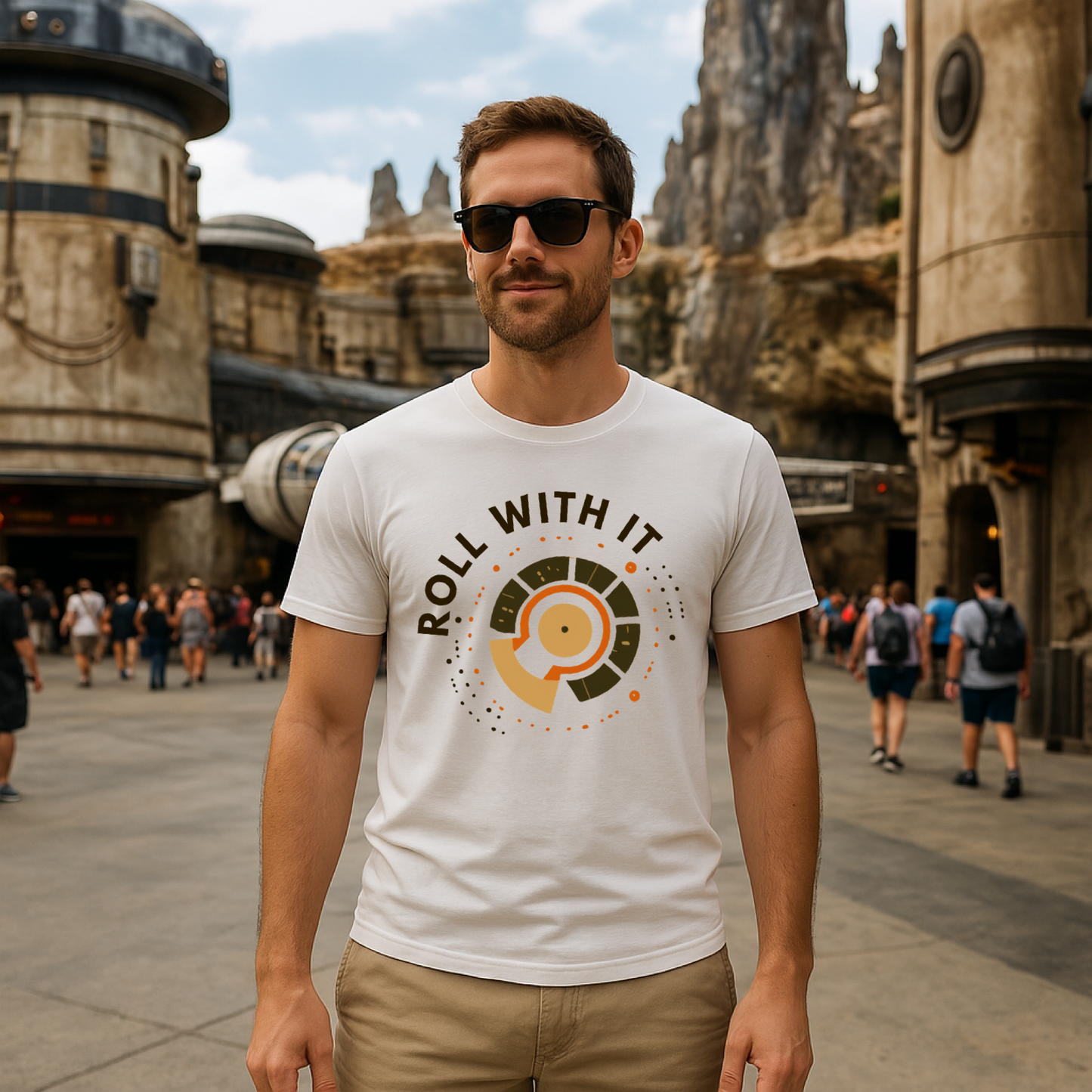 Roll With It Space Driod Family Graphic Tee
