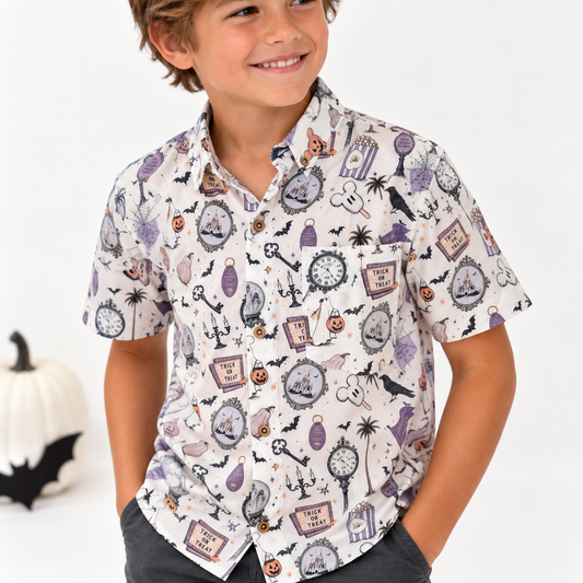 Happy Haunts | Boys Resortech™ Button-Down