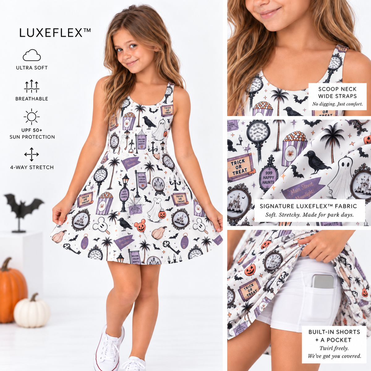 Happy Haunts | Girls Luxeflex™ Parkside Dress