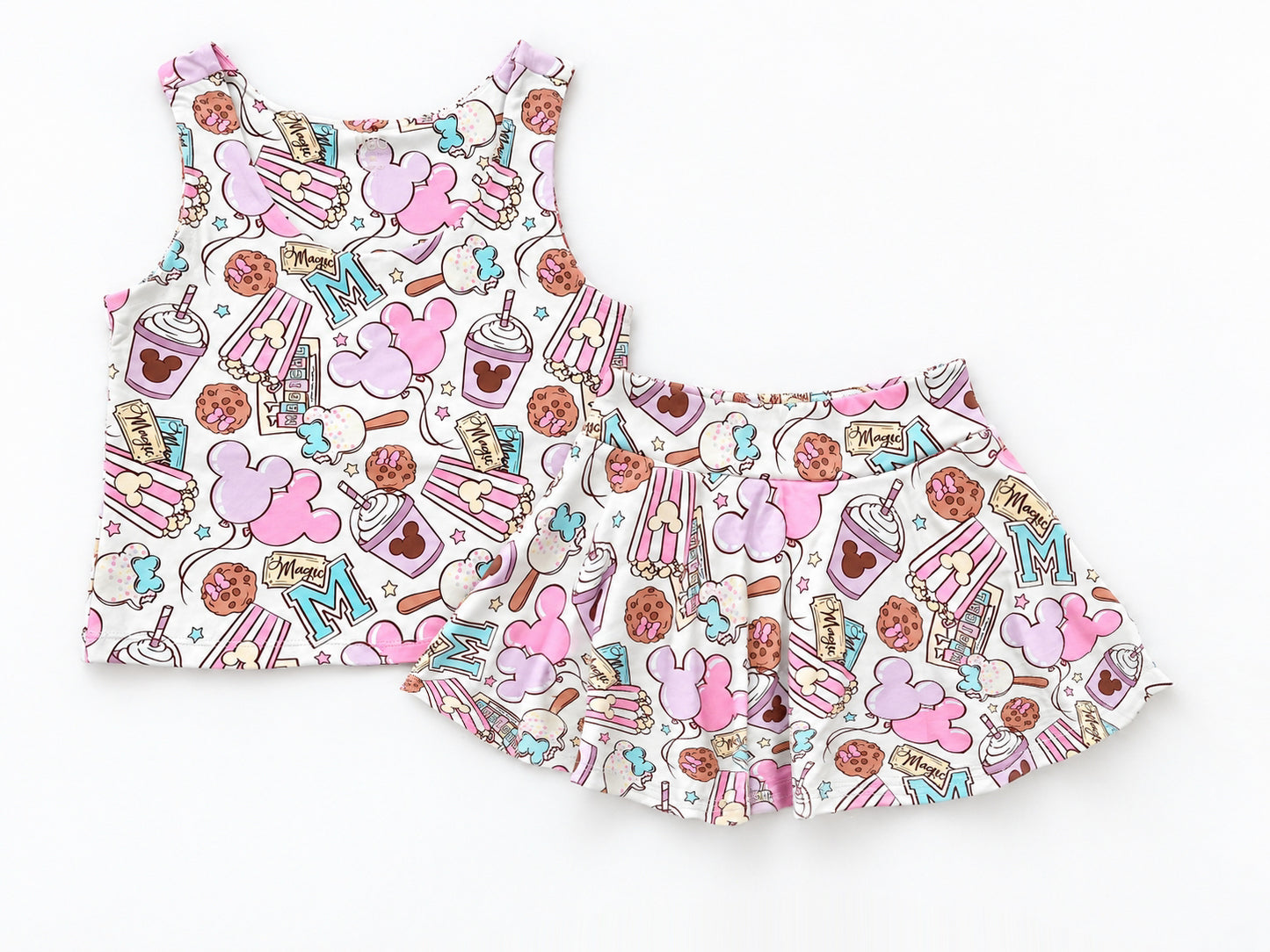 Pink Park Treats | Girls Luxeflex™ Performance Tank + Matching Skirt