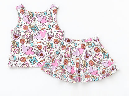 Pink Park Treats | Girls Luxeflex™ Performance Tank + Matching Skirt