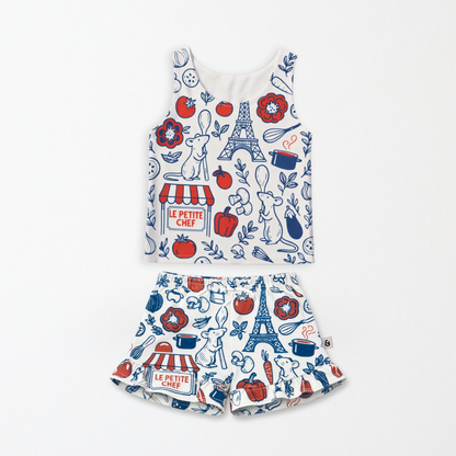 Girls Le Petite Market Performance Seamless Tank + Shorts Set