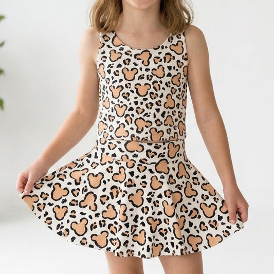 Cheetah Safari | Girls Luxeflex™ Performance Tank + Optional Matching Skirt