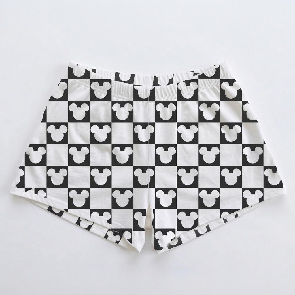 Monochrome Mouse Checks | Girls Clubhouse Cotton™ Breezy Shorts