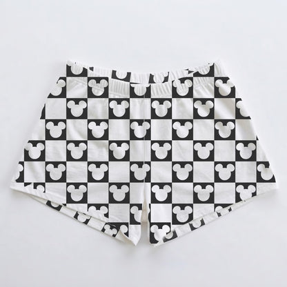 Monochrome Mouse Checks | Girls Clubhouse Cotton™ Breezy Shorts