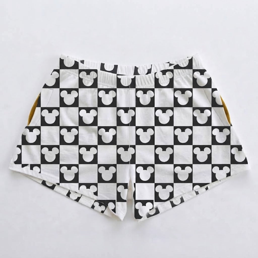 Monochrome Mouse Checks | Women’s Clubhouse Cotton™ Breezy Shorts