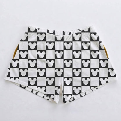 Monochrome Mouse Checks | Women’s Clubhouse Cotton™ Breezy Shorts