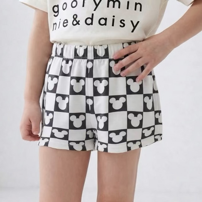 Monochrome Mouse Checks | Girls Clubhouse Cotton™ Breezy Shorts
