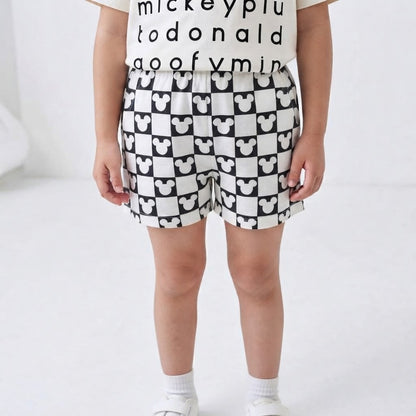 Monochrome Mouse Checks | Girls Clubhouse Cotton™ Breezy Shorts