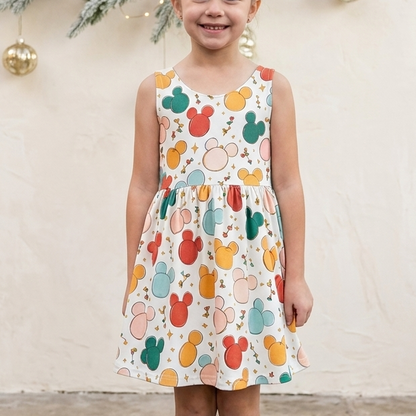 Girls Mouse Ornament Christmas Dress