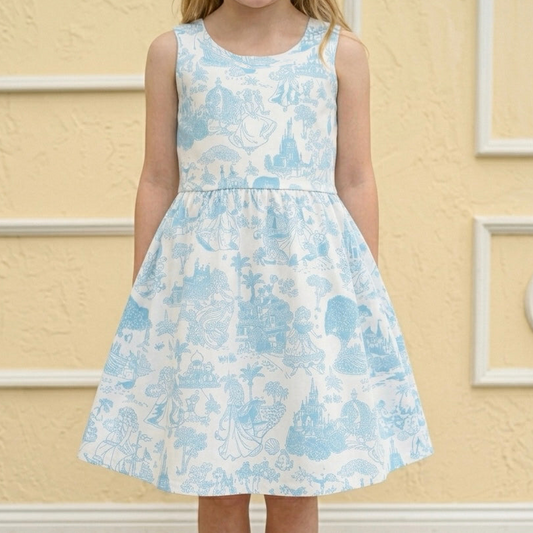 Kids Handcrafted Princess Toile Twirl Dress