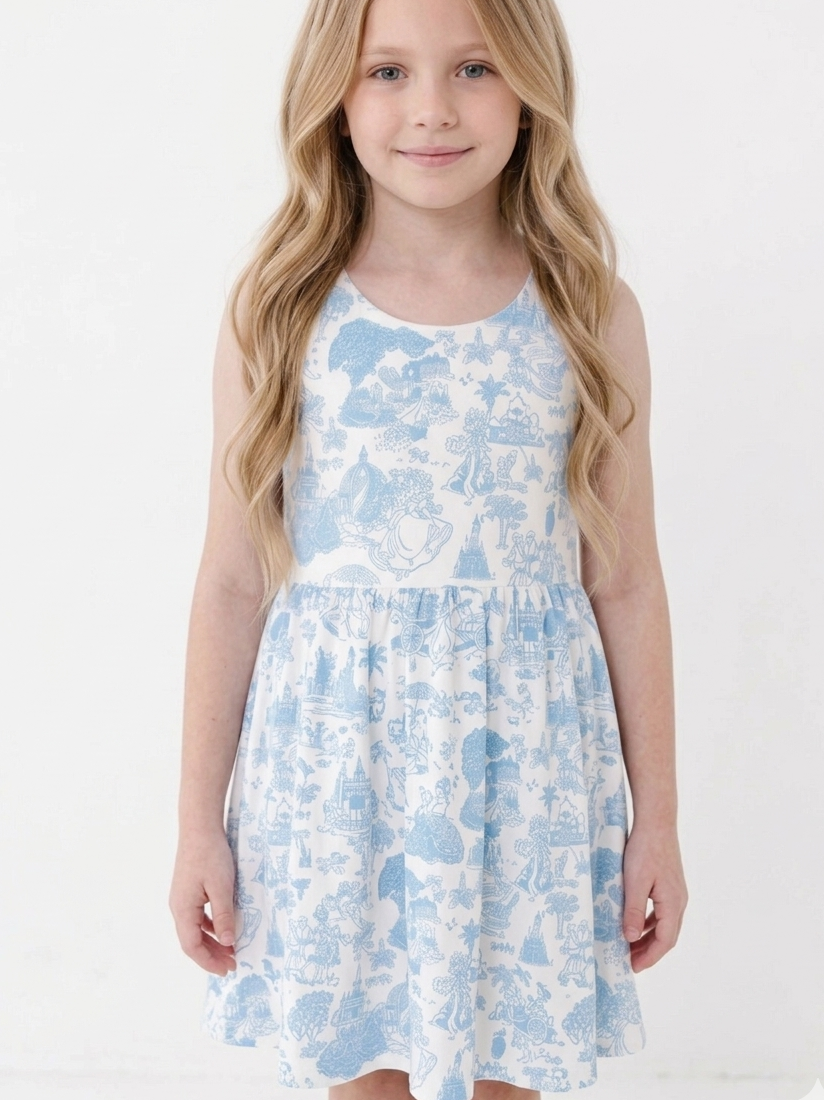 Kids Handcrafted Princess Toile Twirl Dress