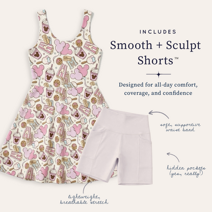 Women’s Pink Park Snacks Performance Twirl Dress