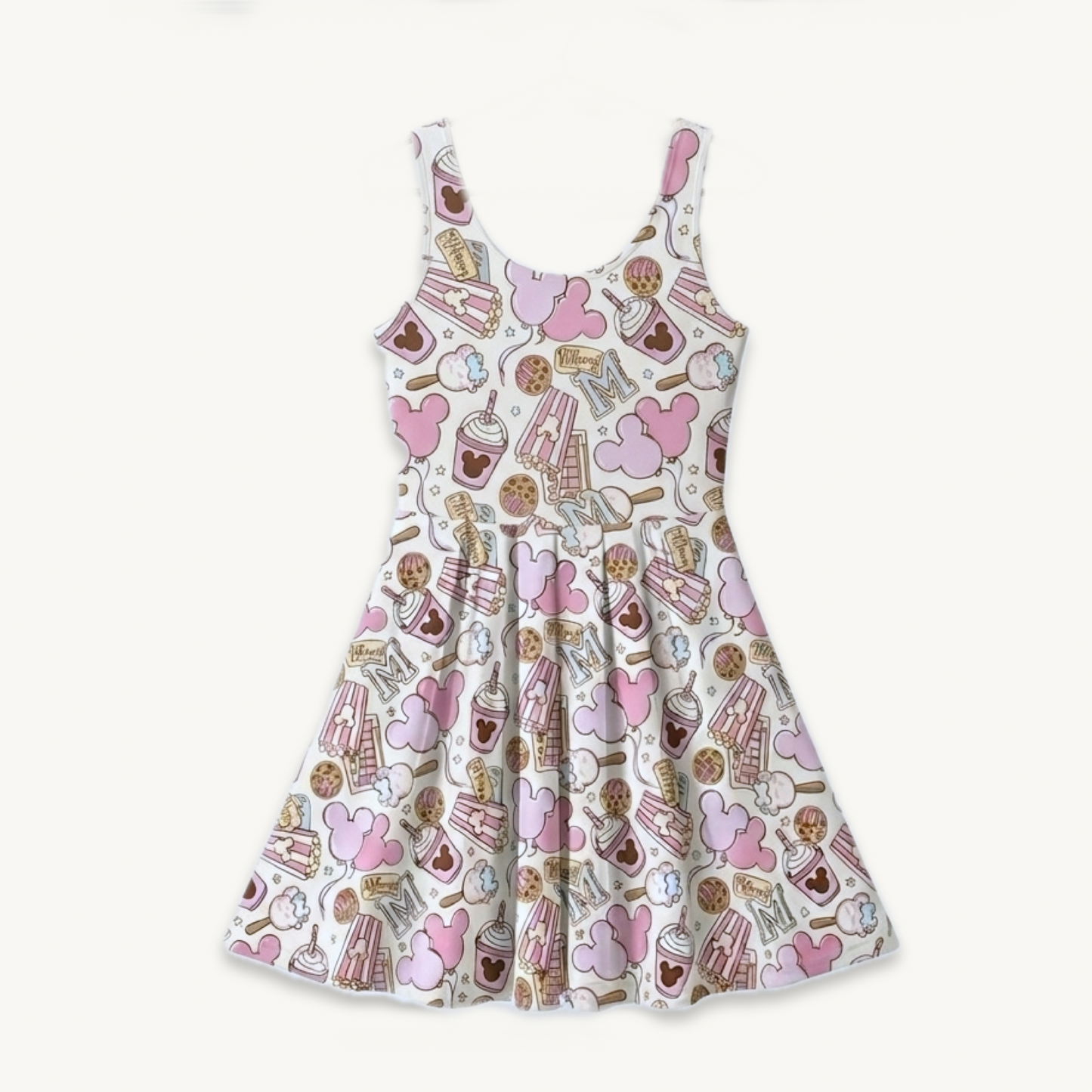 Kids Handcrafted Pink Park Treats Twirl Dress