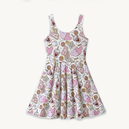 Kids Handcrafted Pink Park Treats Twirl Dress