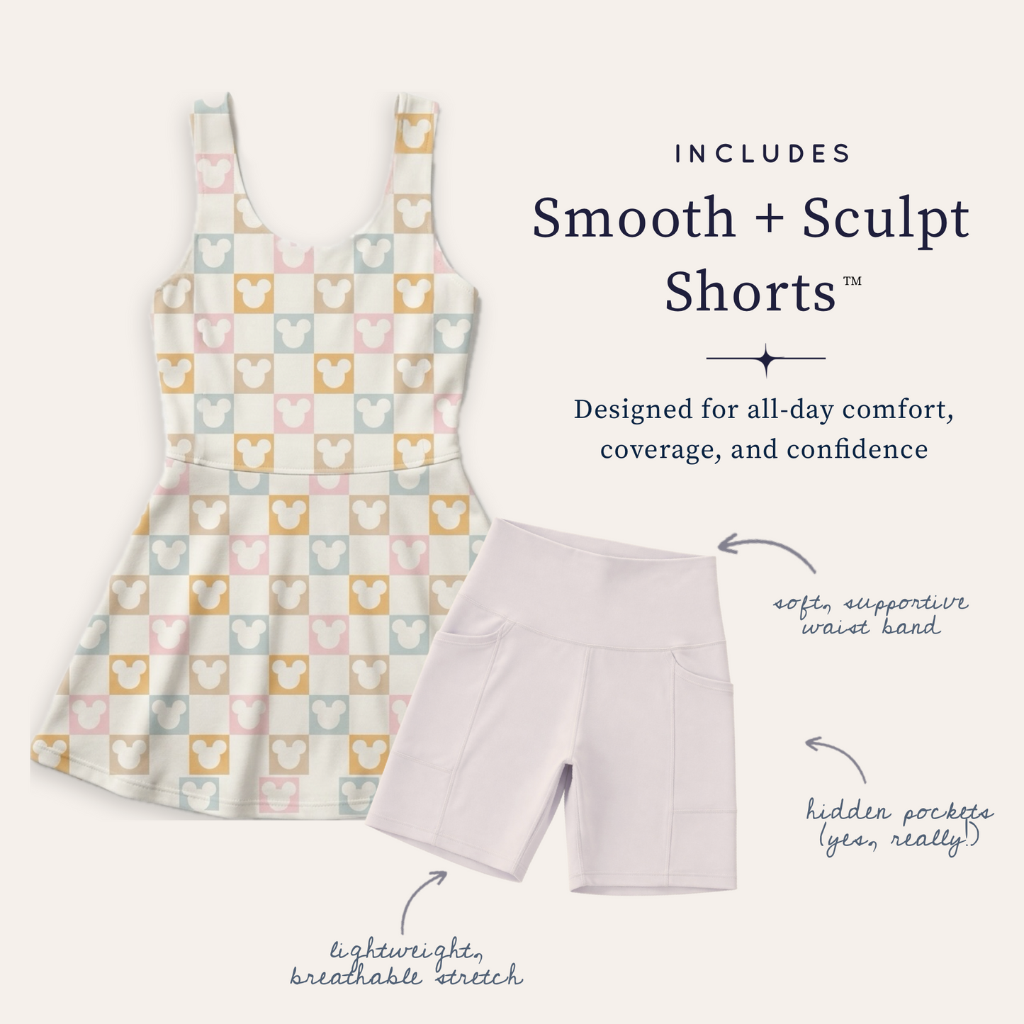Women’s Pastel Checkers Performance Twirl Dress